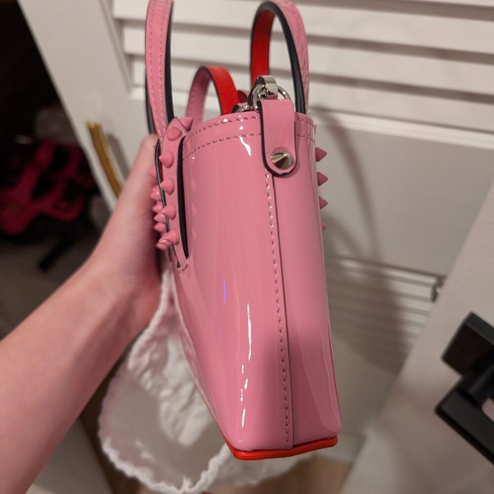 Baby pink patent Christian Louboutin mini Cabata bag - Picture 6 of 6